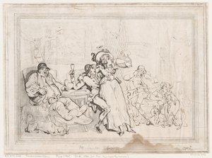 De sporterszaal, of: Jachters die tot rust komen door Thomas Rowlandson
