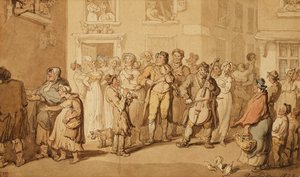 Straatmuzikanten, 1823 door Thomas Rowlandson