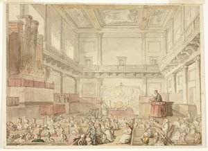 Studie voor Koninklijke Kapel, Whitehall, uit Microcosm of London door Thomas Rowlandson