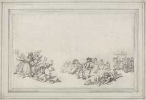 Studie van Schaatsers: Schaatsen op de Serpentine door Thomas Rowlandson
