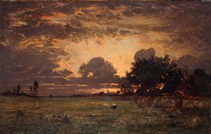 Zonsondergang over de Vlakte van Barbizon