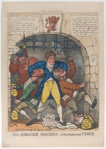 De Borough Mongers Gewurgd in de Toren door Thomas Rowlandson