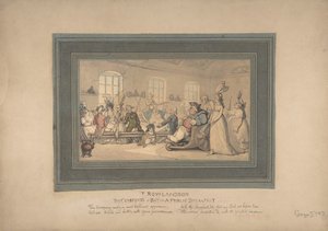 De gemakken van Bath en openbaar ontbijt, 1780-1827 door Thomas Rowlandson