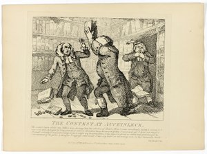 De wedstrijd bij Auckinleck, uit Boswells Tour of the Hebrides door Thomas Rowlandson