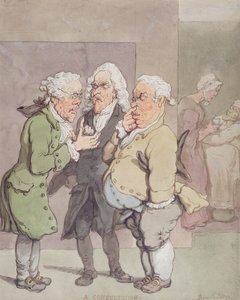 Het consult van de dokter, 1815-1820 (pen en inkt en wc over grafiet op papier) door Thomas Rowlandson
