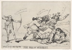 De val van Achilles, 7 januari 1785 door Thomas Rowlandson