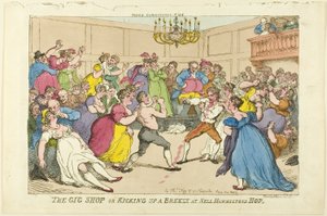 De Gig Shop of Een Briesje Opsteken bij Nell Hamiltons Hop door Thomas Rowlandson