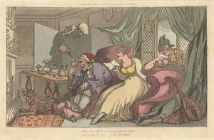 De Huwelijksreis The English Dance of Death, plaat 13 door Thomas Rowlandson