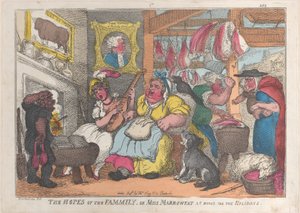De Hopen van de Familie, of Juffrouw Marrowfat Thuis voor de Vakantie, 1809-13 door Thomas Rowlandson