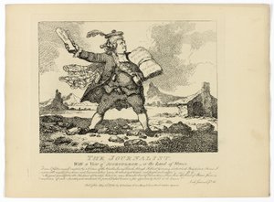 De journalist, uit Boswells Tour of the Hebrides door Thomas Rowlandson