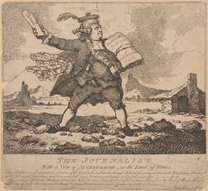 De journalist, met een uitzicht op Auchinleck of het land van stenen