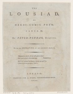 The Lousiad door Peter Pindar, Frontispice