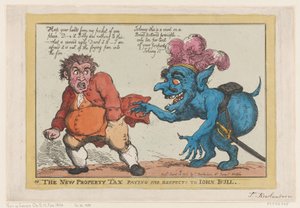De Nieuwe Onroerendgoedbelasting Brengt Zijn Eerbetoon Aan John Bull, 16 April 1806 door Thomas Rowlandson