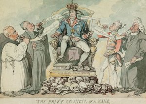 De Geheime Raad van een Koning, uitgegeven 1815 door Thomas Rowlandson