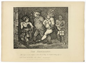 De processie, uit Boswells Tour of the Hebrides door Thomas Rowlandson