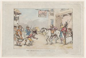 De Productie van een Posthuis, 1808 door Thomas Rowlandson