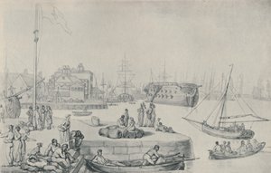 De Kade, Blackwall Docks door Thomas Rowlandson