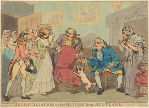 De verzoening, of De terugkeer uit Schotland door Thomas Rowlandson