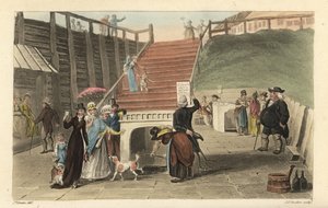 De Spa Wells: Toeristen die het bronwater drinken bij de bronnen van Scarborough Spaw door Thomas Rowlandson