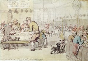 Het Wheatshief Eethuis, Salisbury Court, Fleet Street door Thomas Rowlandson