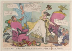 Drie Weken na het Huwelijk, of de Grote Kleine Keizer die Bo-Peep speelt, 15 mei 1810 door Thomas Rowlandson
