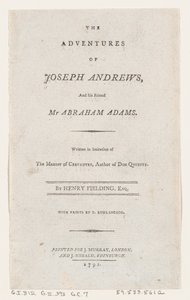 Titelpagina: De Avonturen van Joseph Andrews en Zijn Vriend Mr. Abraham Adams