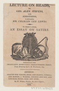 Titelpagina, uit A Lecture on Heads door George Alexander Stevens door Thomas Rowlandson