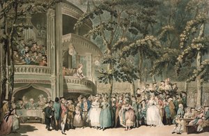 Vauxhall, gegraveerd door Robert Pollard en geaquarelleerd door Francis Jukes, uitgegeven door John Raphael Smith, 1785
