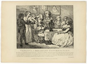 Veronica Een ontbijtgesprek, uit Boswells reis door de Hebriden door Thomas Rowlandson