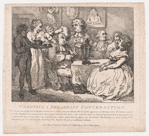 Veronica, een Ontbijtgesprek Pittoreske Schoonheden van Boswell, Deel de Eerste, 30 mei 1786 door Thomas Rowlandson