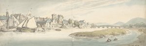 Uitzicht op stad aan een rivier Carwitham Kasteel, 1775-1827