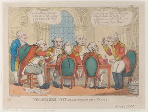 Vrijwillige geestigheid of niet genoeg voor een prime door Thomas Rowlandson