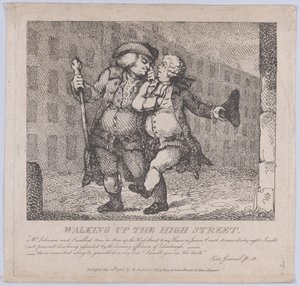 Wandelen op de Hoofdstraat, Edinburgh Pittoreske Schoonheden van Boswell door Thomas Rowlandson