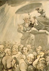 William Field (1768-1851) predikend door Thomas Rowlandson