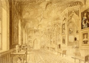 Lange galerij in Strawberry Hill, Twickenham door Thomas Sandby