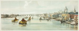 Blackfriars, vanaf Southwark Bridge, plaat zes uit Original Views of London as It Is