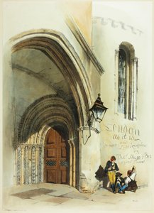 Deur, Tempel, frontispice voor Original Views of London as It Is door Thomas Shotter Boys