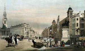 Toegang tot de Strand vanaf Charing Cross, uit 