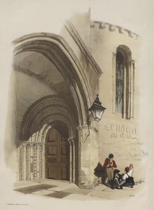 Londen Zoals Het Is: Deur, Temple Church door Thomas Shotter Boys