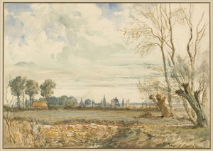 Weiden met een Ver Uitzicht op Oxford
