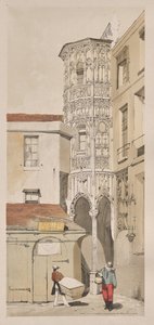 Pittoreske Architectuur in Parijs, Gent, Antwerpen, Rouen: Hôtel de la Tremouille, Rue des Bourbonnois, Parijs door Thomas Shotter Boys