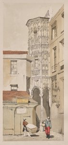 Pittoreske Architectuur in Parijs, Gent, Antwerpen, Rouen: Hôtel de la Tremouille, Rue des Bourbonnois, Parijs door Thomas Shotter Boys