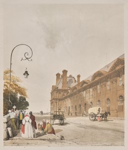 Pittoreske architectuur in Parijs, Gent, Antwerpen, Rouen: Pavillion de Flors, Tuileries, Parijs door Thomas Shotter Boys