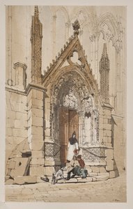 Pittoreske architectuur in Parijs, Gent, Antwerpen, Rouen: Porte Rouge, Nôtre Dame, Parijs door Thomas Shotter Boys