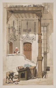 Pittoreske architectuur in Parijs, Gent, Antwerpen, Rouen: Rue des Marmousets, Parijs door Thomas Shotter Boys