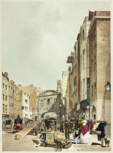 Temple Bar vanaf The Strand, plaat 22 uit Originele Zichten van Londen zoals het Is door Thomas Shotter Boys