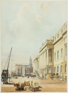 Het douanehuis, plaat drie uit Oorspronkelijke Zichten van Londen zoals het is door Thomas Shotter Boys