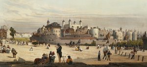 De toren en de munt, vanaf Great Tower Hill, uit 