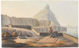 Het Gouverneurs Cottage op de Rots van Gibraltar, maart 1827