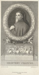 Geoffrey Chaucer, gegraveerd door John Henry Robinson door Thomas Stothard